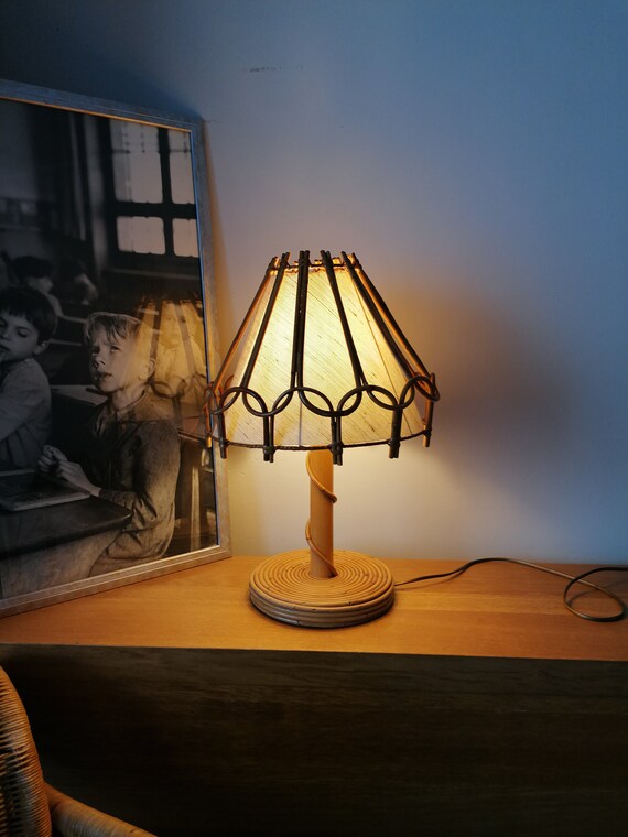Rattan accent lamp deals