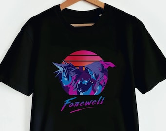 Final Fantasy 7 T-Shirt FF7 Shirt FFVII Farewell Cloud Strife Aerith 80er Jahre Anime Retro Gaming Videospiel Zocker Geek Geschenk Otaku