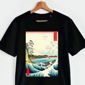Japanese art t-shirt, Japanese woodblock shirt, Japanese aesthetic, Sea wave and Mount Fuji Vintage Japanese art Ukiyo-e