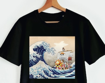 Art japonais Anime Manga T-Shirt Le "Sunny Go" rencontre la grande vague Hokusai - pop culture et art japonais