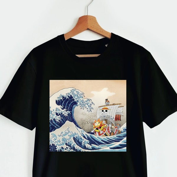 Art japonais Anime Manga T-Shirt Le "Sunny Go" rencontre la grande vague Hokusai - pop culture et art japonais