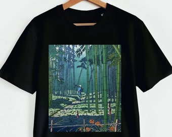 Japanischer Bambus Bambuswald T-Shirt - Japanischer Kunstdruck Japanische Kultur und Natur
