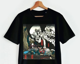 T-shirt Fantôme Squelette Utagawa Kuniyoshi Art japonais vintage Ukiyo-e Costume Halloween Yokai Kaiju Folklore Mythologie Japonaise