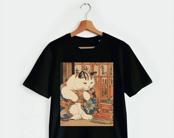 Adorable Chat Ukiyo-e Art Japonais Rétro T-shirt