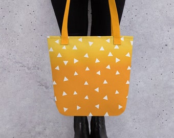 Sac japonais Tote Bag motif japonais avec triangles inspiration Kimono anime manga japon