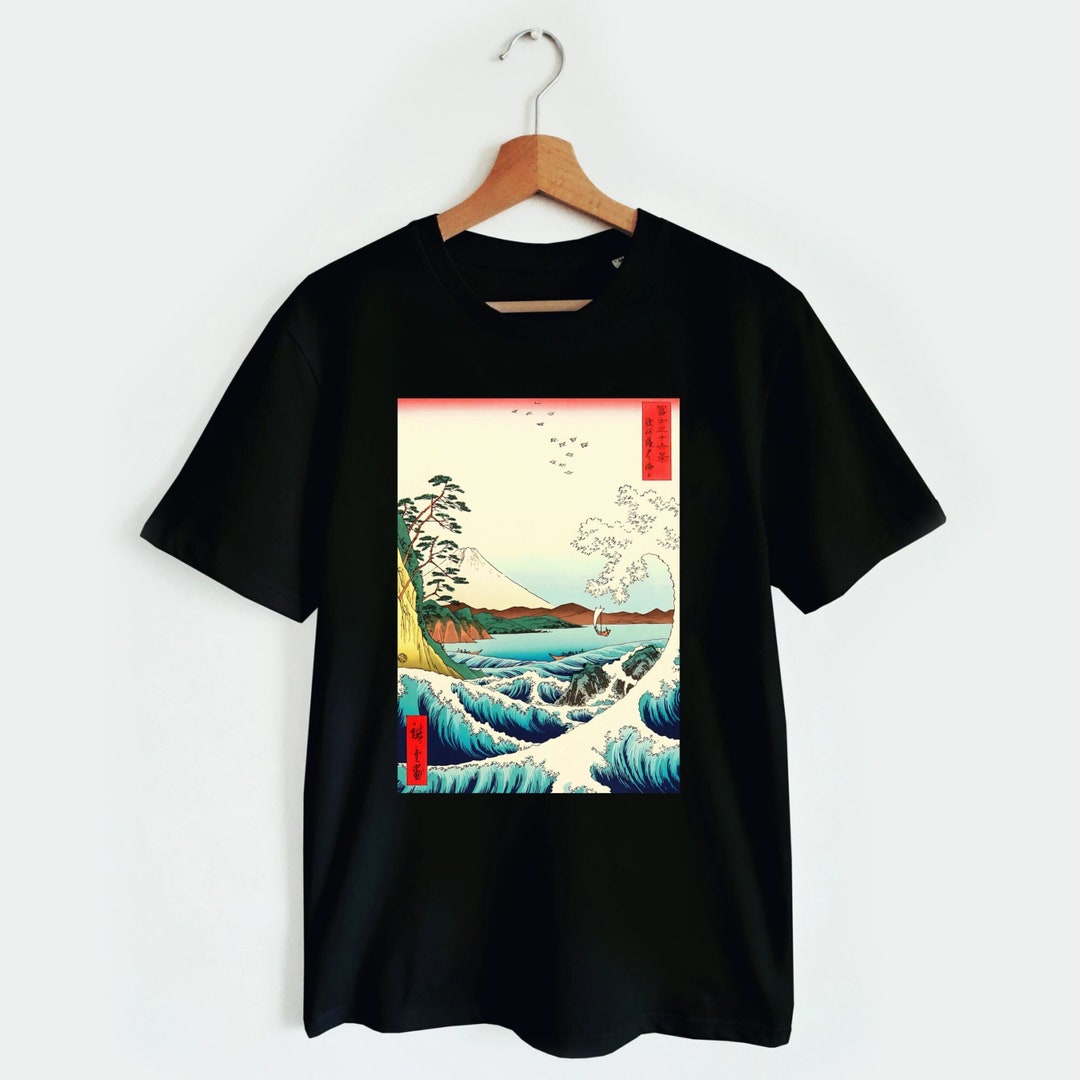 T-shirt art japonais, Tee shirt Ukiyo-e, vague Mont Fuji Art - Main Image