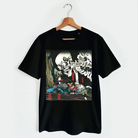 T-shirt Fantôme Squelette Utagawa Kuniyoshi Art japonais vintage Ukiyo-e Costume Halloween Yokai Kaiju Folklore Mythologie Japonaise