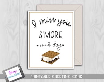 I Miss You S'more Card – Punny Printable Greeting (PDF)