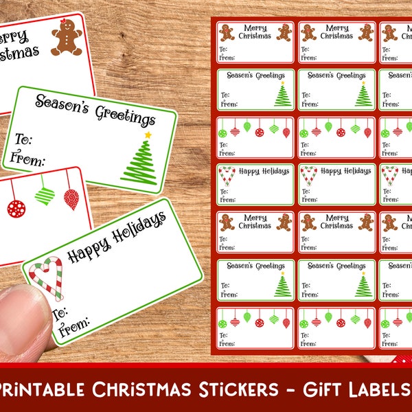 Christmas Stickers - Print and Cut Gift Tags - Volume 3 - Printable Gift tags for Cricut - Gift Stickers  - PNG format