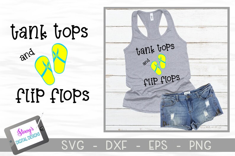 Download Tank tops and flip flops SVG Summer SVG for Cricut and | Etsy