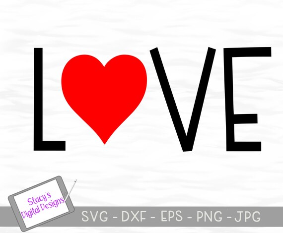 Love Svg With Heart Valentine S Day Svg Cut File For Etsy