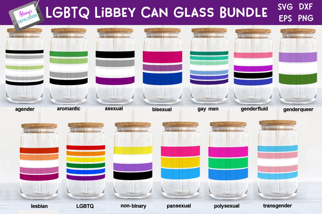 LGBTQ Libbey Can Glass Wrap Bundle | Pride Beer Can SVG - Etsy