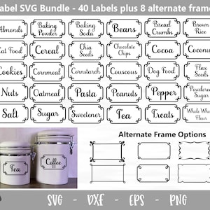 Pannechen Etiketten SVG Bundle - 40 Küche Etiketten - schneiden Dateien für Cricut und Silhouette - Svg Eps Png eps