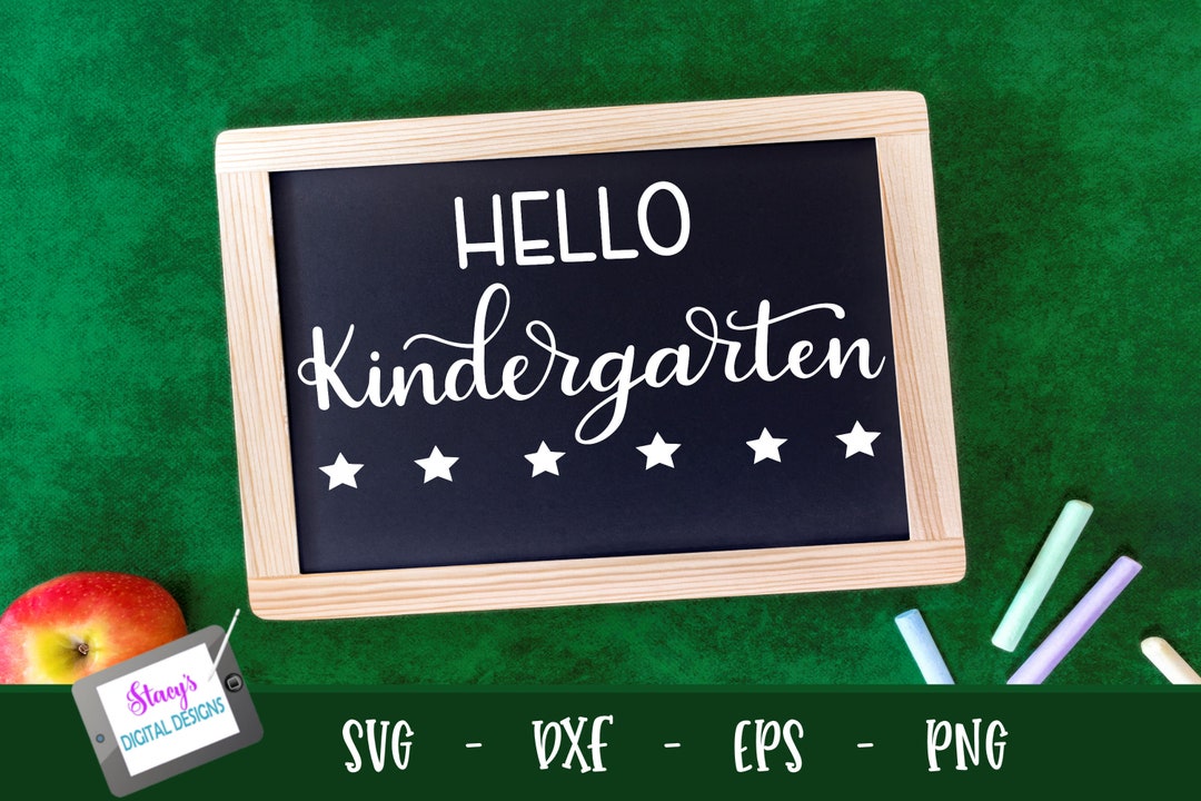 School SVG - Hello Kindergarten Cut File for Cricut and Silhouette - Etsy