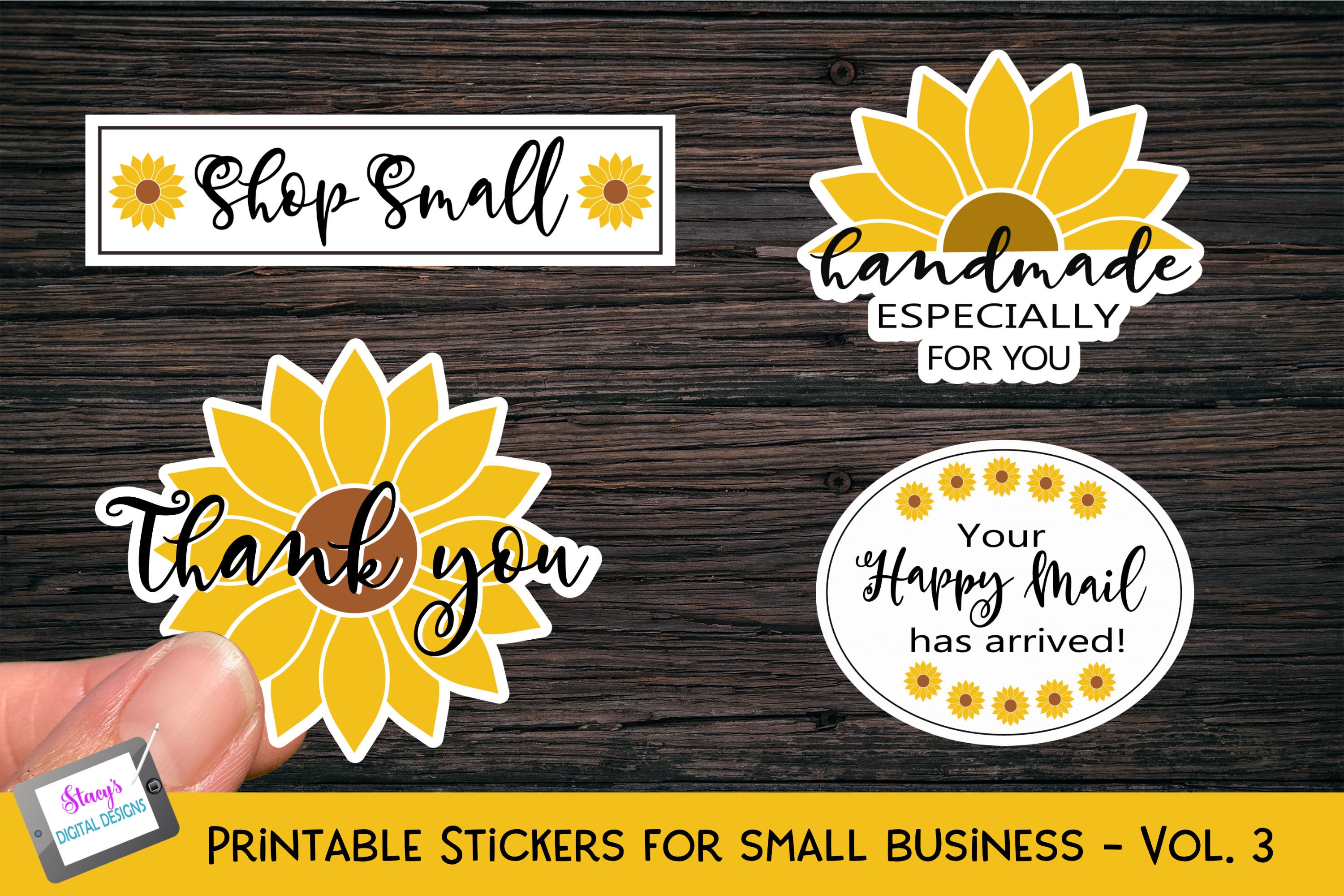 Printable Small Business Stickers Bundle - 16 Designs - Print and Cut ...