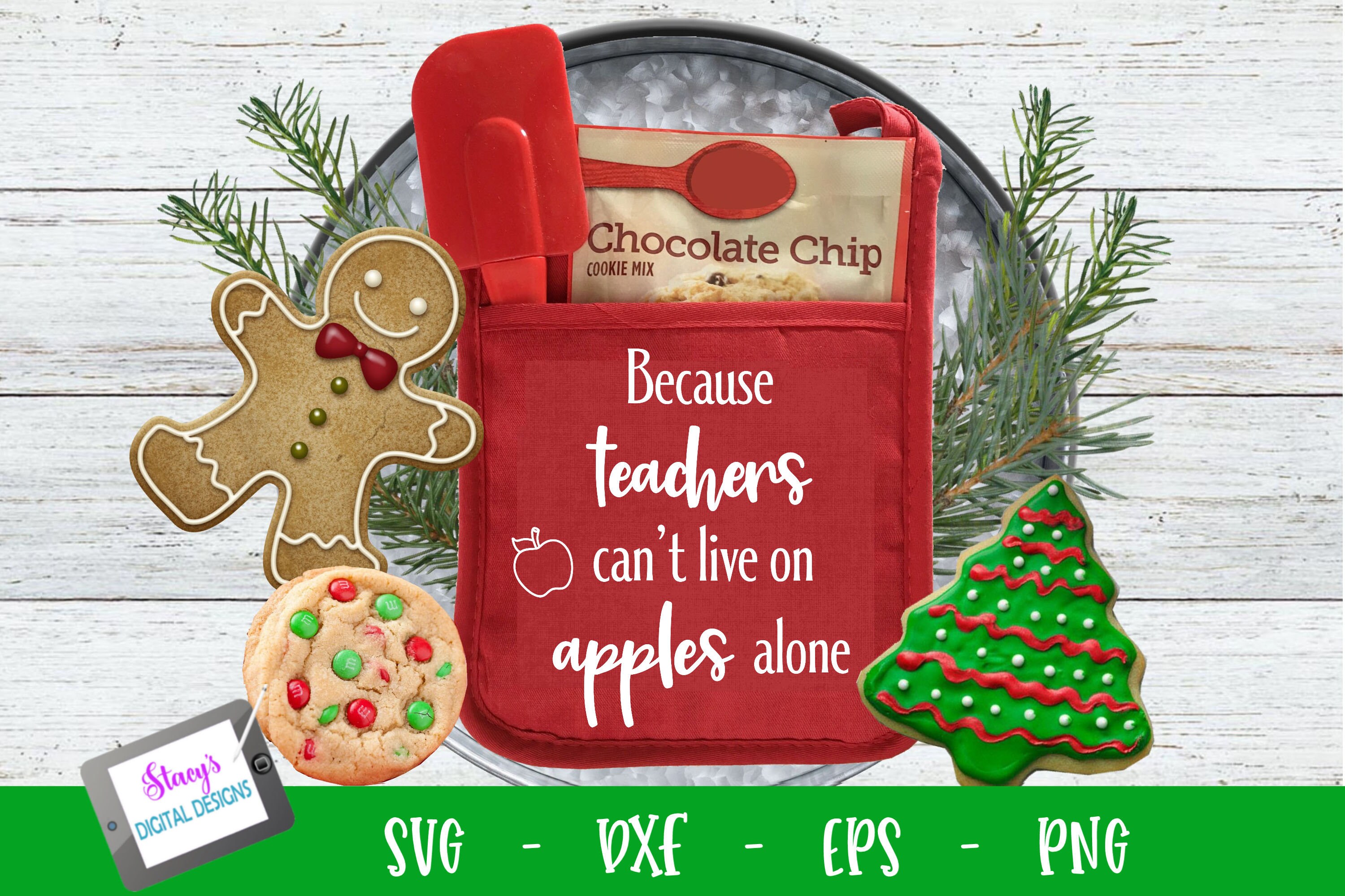 Download Teacher Pot Holder SVG Because teachers can't live on | Etsy