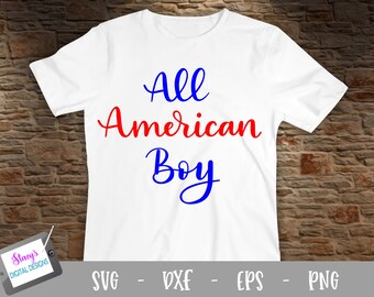 Patriotic SVG - All American boy cut file for Cricut and Silhouette