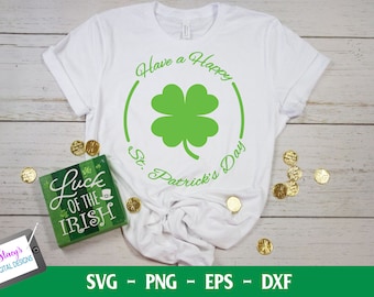 Happy St. Patrick's Day Design  | Have a Happy St. Patrick's Day Circle Design | Shamrock Svg, Png, Eps, Dxf