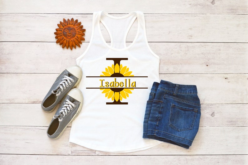 Sunflower Split Letters 26 Sunflower Monogram SVG files | Etsy
