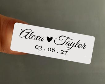 Personalized Wedding Stickers , Couple Names, 2 Size Options