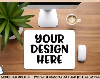 Mouse Pad Mockup | Digital Mockup | Mouse Pad Photo | Mousepad Mockup on Desk | JPG and PNG with Transparency