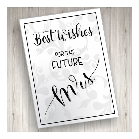 Bridal Shower Card Best Wishes For The Future Mrs With Etsy