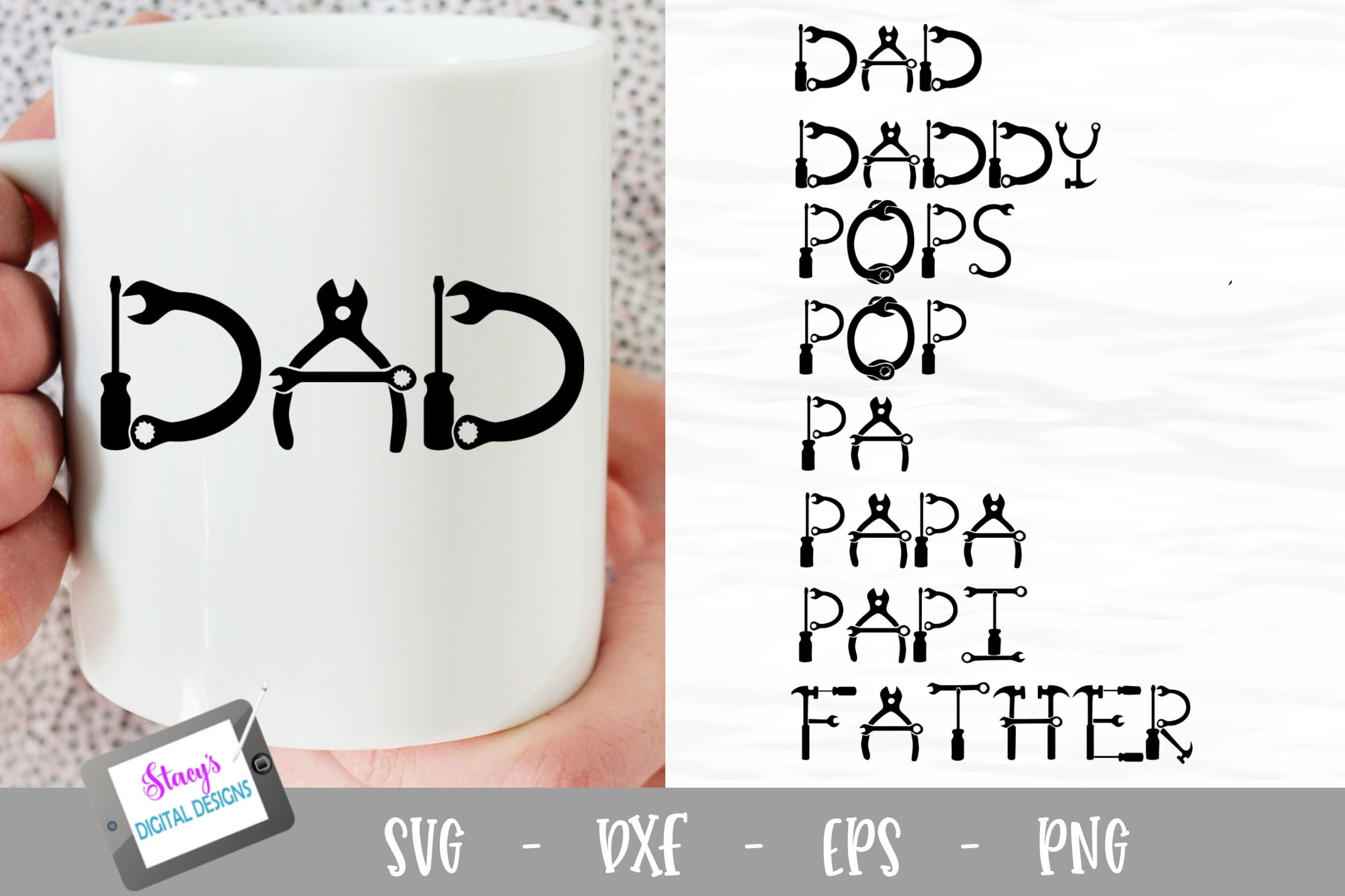 Dad SVG Dad Names Tools SVG for Cricut and Silhouette Etsy Australia