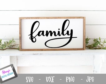 Family SVG - Handlettered family cut file for Cricut and Silhouette