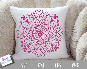 Mandala SVG - Blessed Mandala SVG - Mandala cut file for Cricut and Silhouette - Svg Eps Png Dxf