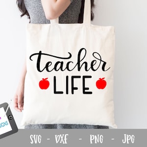 Teacher SVG - Teacher life with apples for Cricut and Silhouette