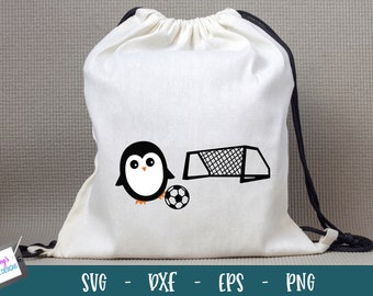 Soccer Penguin Design | Cute Penguin Playing Soccer | Soccer svg png eps dxf