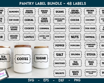 Pantry Labels SVG Bundle Vol. 2 - 48 Kitchen Labels - Cut files for Cricut and Silhouette - svg eps png eps