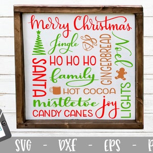 Christmas SVG - Christmas Subway Art cut file for Cricut and Silhouette