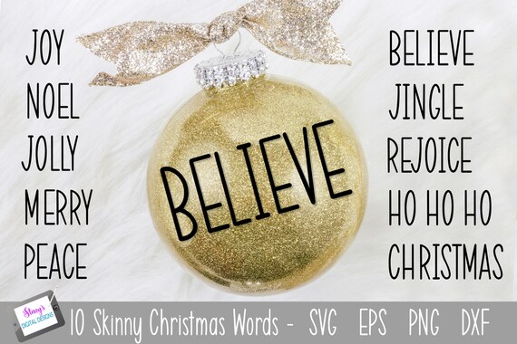 Download Free Christmas Svg Skinny Christmas Words Svg 10 Christmas Etsy SVG DXF Cut File