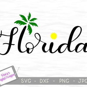 Florida SVG - Florida-Datei mit Palme und Sonne für die Cricut und Silhouette geschnitten