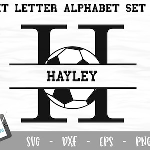 Letras divididas A-Z SVG - 26 Split monograma Soccer SVG alfabeto - Svg Png Eps Dxf