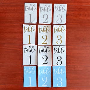 Wedding Table Number Vinyl Decals – Acrylic Frame Stickers for Parties