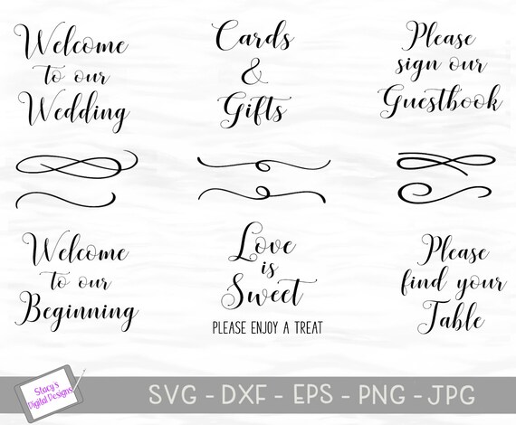 Download Wedding Svg Bundle 6 Wedding Sign Files One Set Of Etsy PSD Mockup Templates