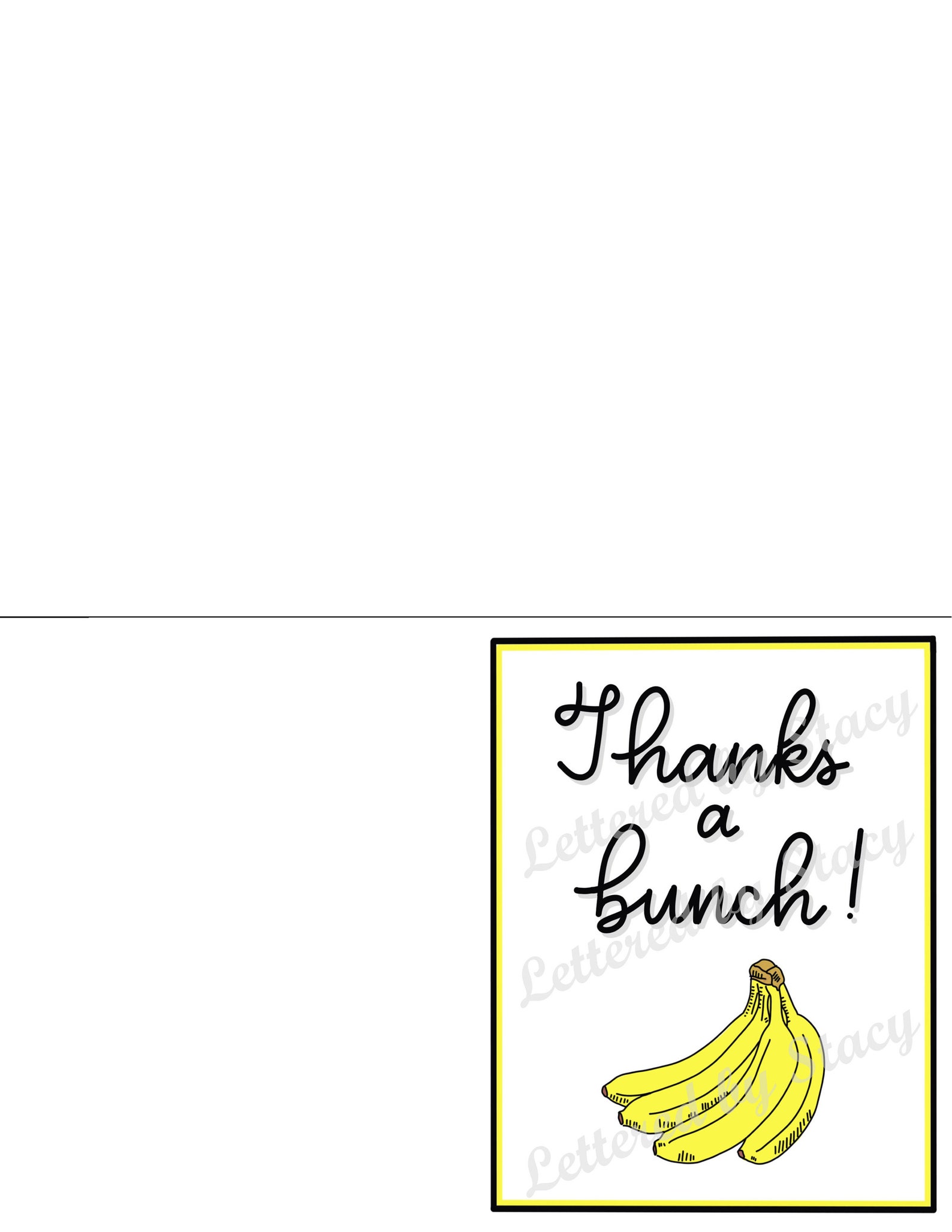 Thank You Card - Thanks a Bunch With Bananas Pun Card, Printable ...