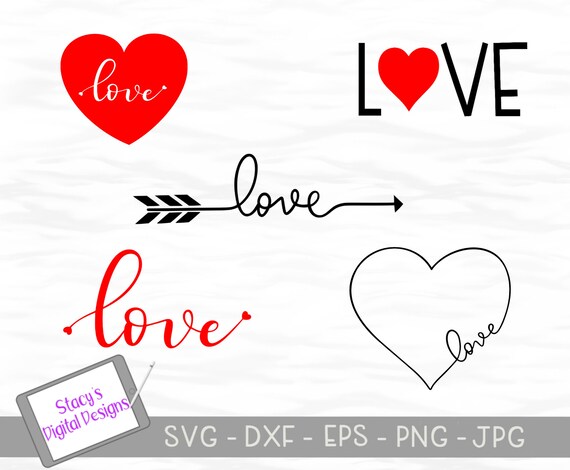 Download Love Svg Bundle 5 Love Cricut And Silhouette Cut Files Etsy
