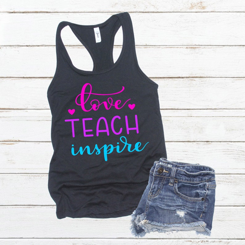 Download Teacher SVG Love teach inspire cut file for Cricut and | Etsy