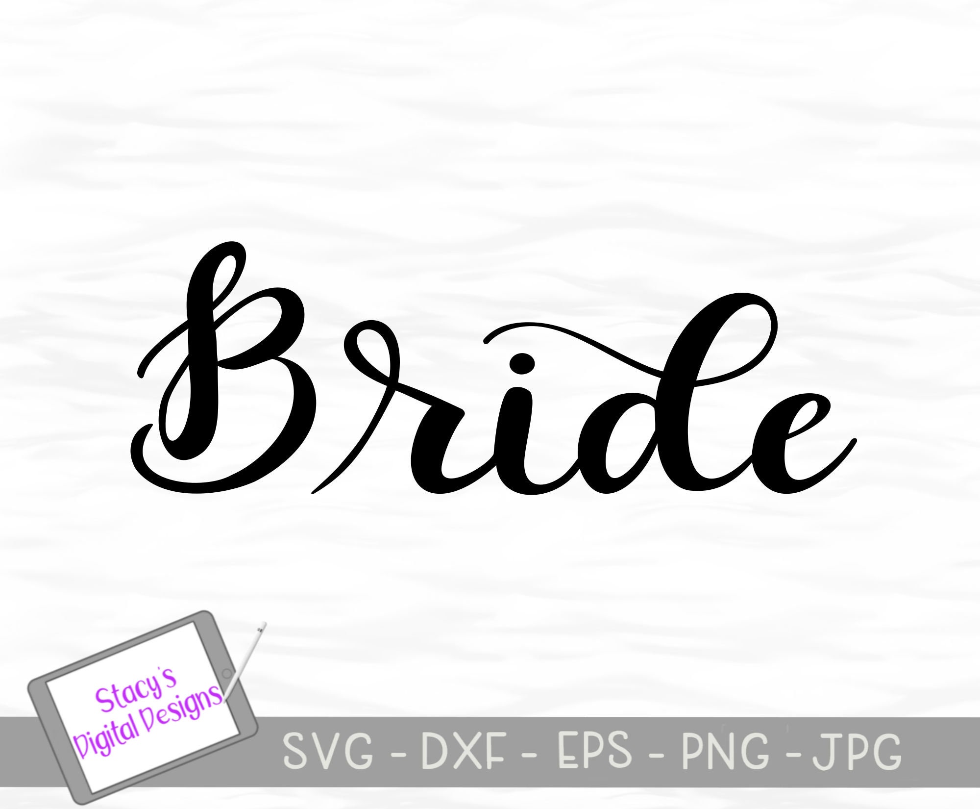 Download Bride SVG Handlettered bridal party cut file for Cricut ...