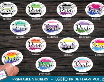 印刷可能なステッカー | Cricut 用のステッカーを印刷してカット | LGBTQ プライド ステッカー バンドル ボリューム 2 | LGBTQ ステッカー | PNG 形式
