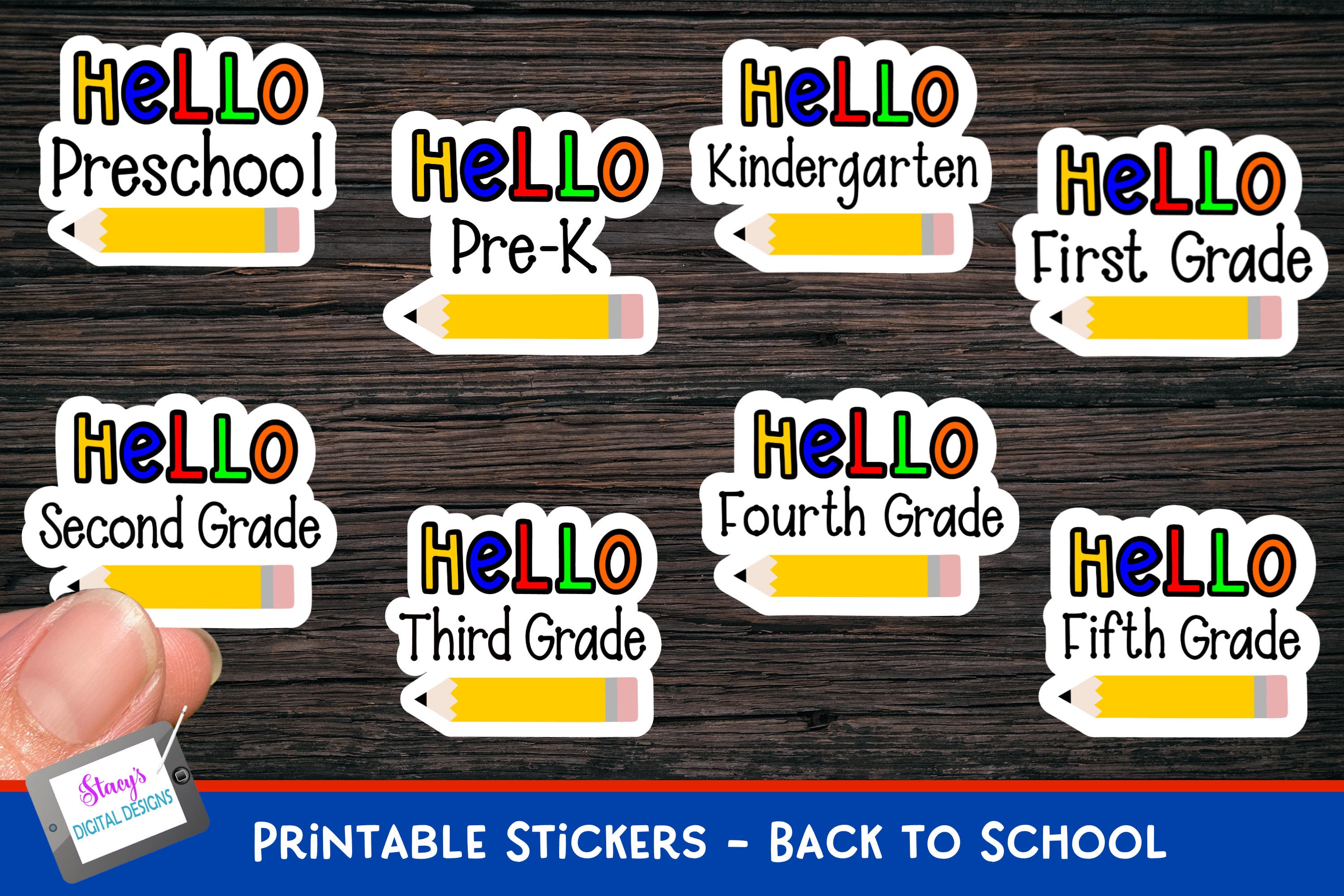Printable Stickers Print and cut stickers for Cricut Back | Etsy