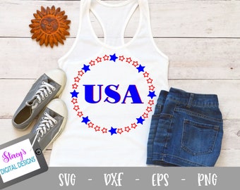 EE.UU. en un marco de estrella / Diseño de EE.UU. / Diseño de América / EE.UU. Svg Png Eps Dxf