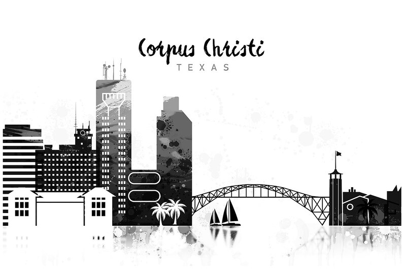 Corpus Christi Coffee Mug Black White Design Cup Texas Mug New Etsy