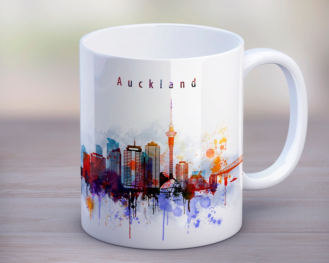 Tea Mug Auckland, New Zealand City Mug, Coffee Cup, Cute Housewarming Gift, Travel Gift, Work