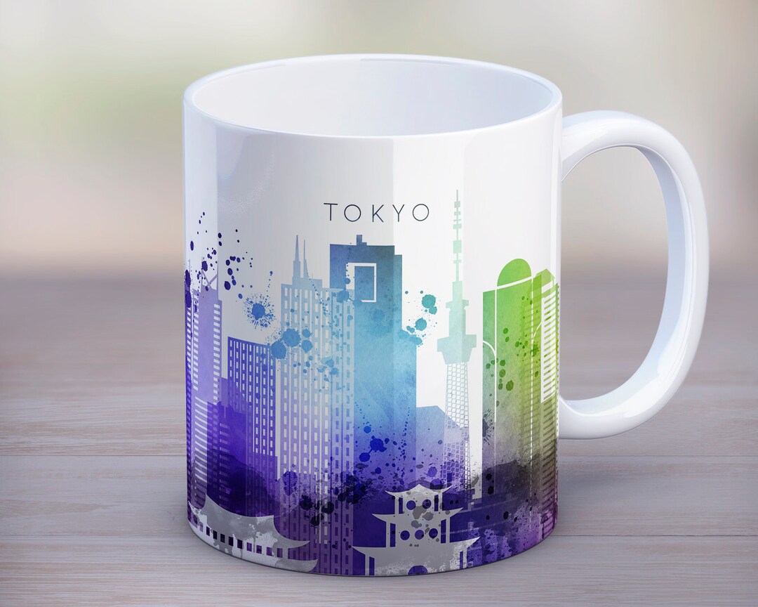 Tokyo City Blue Mug Japan City Mug Skyline Cup Color - Etsy
