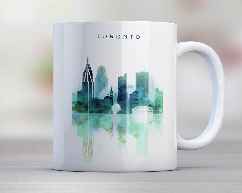 Toronto Coffee Mug City Mug Tea Skyline Cup Green Etsy