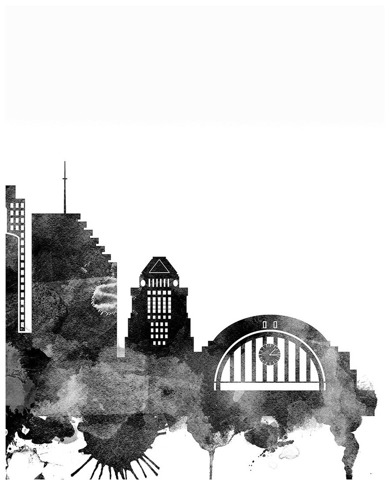 Cincinnati Set of 3 Prints Black White Cincinnati 3 Pieces Etsy